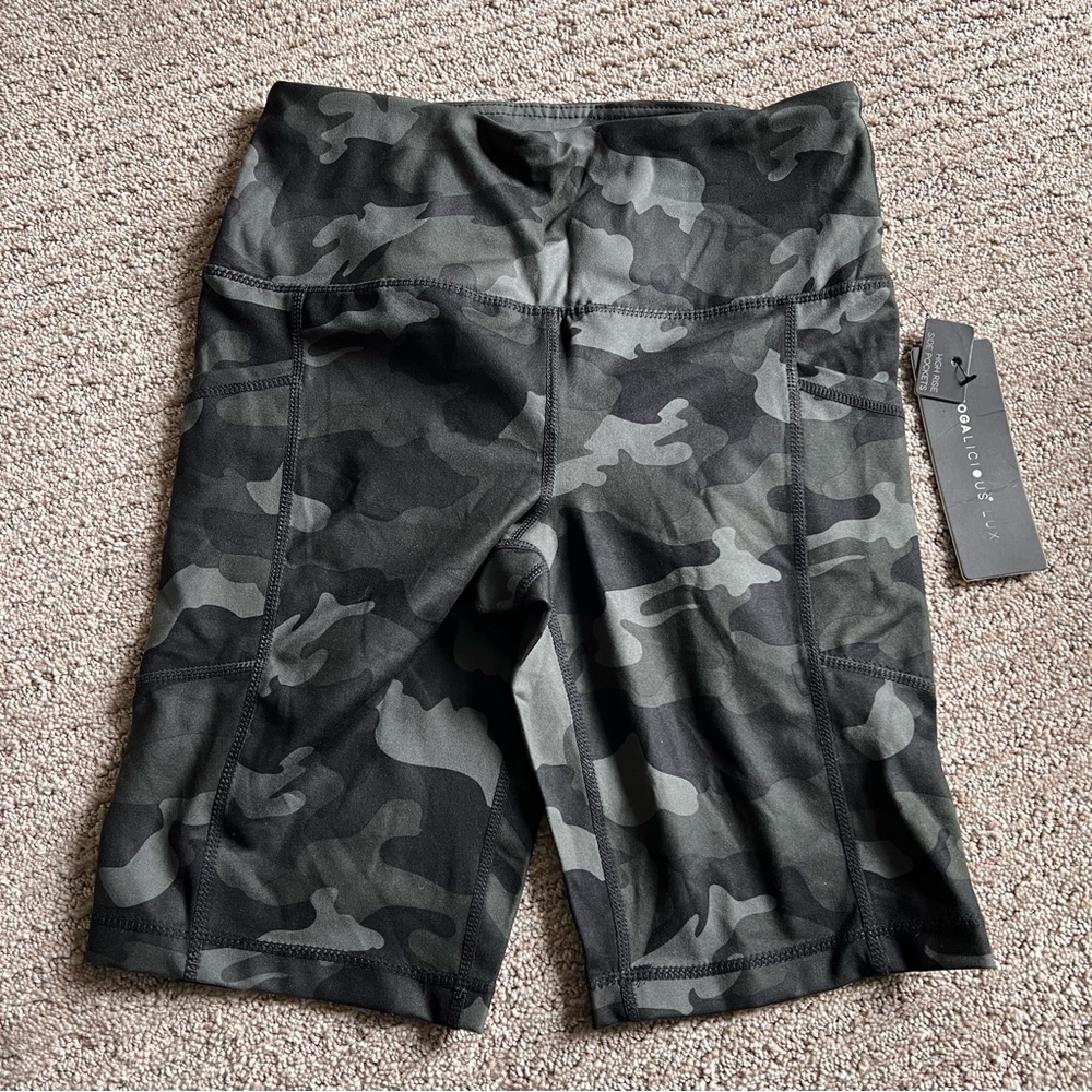 Black Camo Biker Shorts
